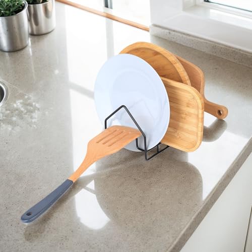 Miniatura 7 de Yiphomn Soporte Para Tabla De Cortar, Organizador De Sartenes Y Ollas Para Cajones, Soporte Para Sartenes De Cocina, Organizador Tapas Ollas Cocina, Separador Sarteness Platos Armario