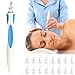 Q-Grips Ear Wax Remover Ear Wax Removal Tool Q Grips Earwax Remover Tool Spiral Ear Cleaner for Humans with 16 Replacement Heads (Blue)