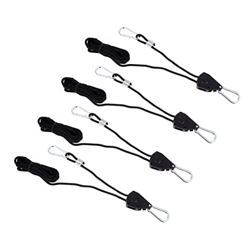 HOMSFOU cordón de polea de Metal trinquete poleas anzuelos Truss iluminacion polea de suspensión de Cuerda Colgador de Cuerda Resistente Colgador de Clip de Cuerda Ajustable aleación Black