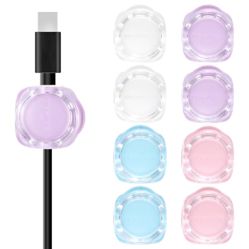 Wanmu 8 clips magnéticos para cables, organizador de cables adhesivos para escritorio, fácil de abrir, soporte de cable ajustable para gestión de cables debajo del escritorio, soporte organizador de