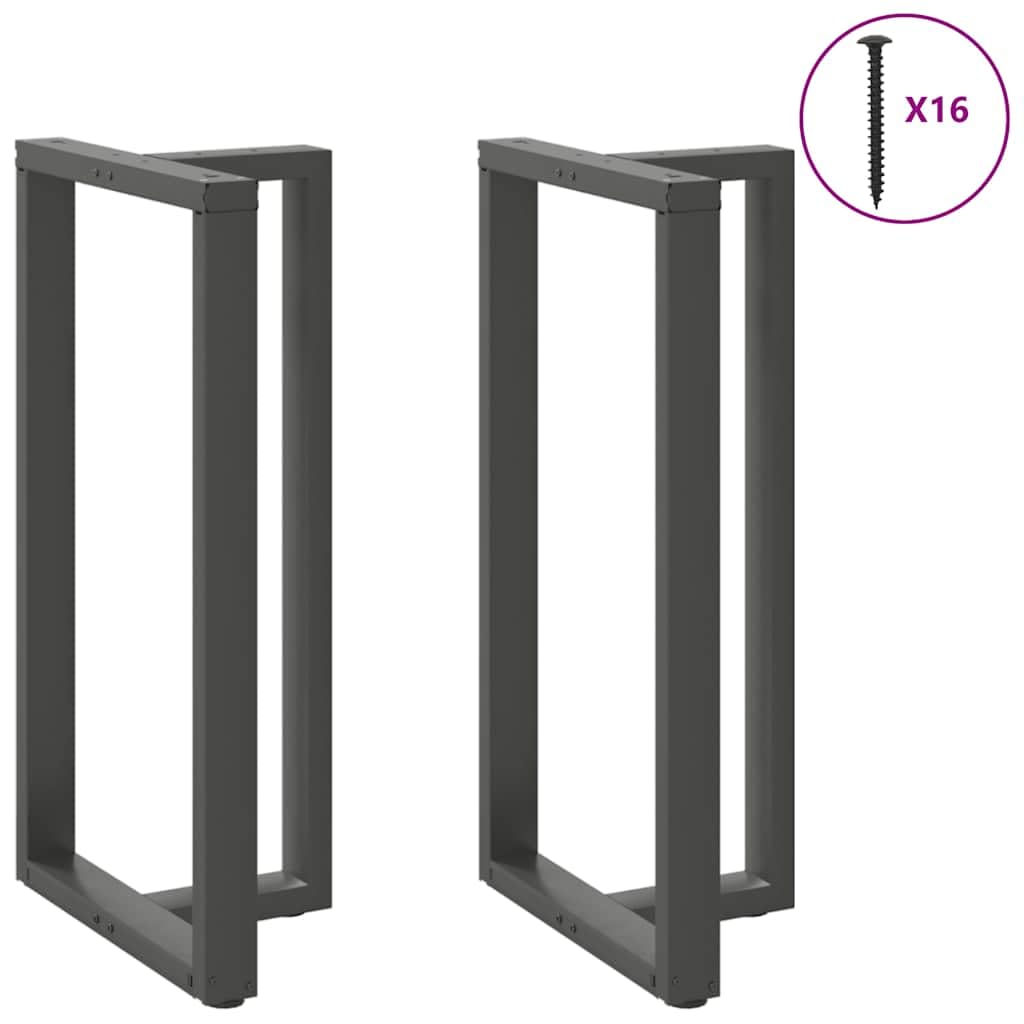 vidaXL Patas para mesa de bar en forma de T (2 unidades), antracita, 60 x 35 x (110-111) cm, acero
