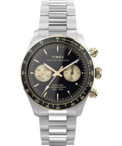 Timex Reloj Cronógrafo para para Hombre de Cuarzo con Correa en Acero Inoxidable TW2Y24000