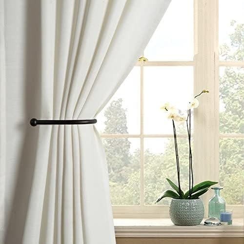 Deco Window 2 Pcs Curtain Holdback for Curtains Wall Mounted Metal Drapery Hook for Door Window Treatment-Spin Medallion(Brown)