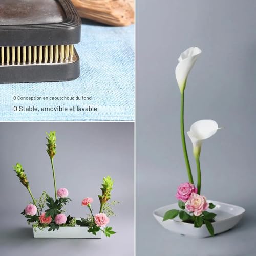 Kenzan Ikebana Rectangulaire Fleur Grenouille, Décoration de Fleur Fixe Outil, Ikebana Kenzan Pique-Fleurs, Arrangement De Fleurs Pin, Arrangement De Fleurs Kenzan, Fleur De Kenzan Fixé, 68 * 51mm – vue 5