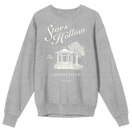 Bioworld Gilmore Girls Stars Hollow Adult Heather Gray Crew Neck Sweatshirt-XXL