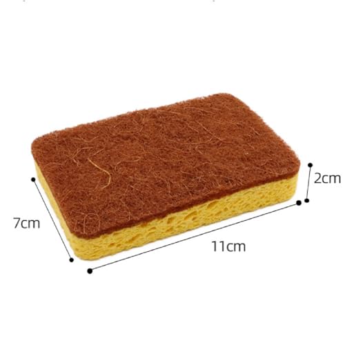 Image of Natural Sponges for Dishes - 12Pcs Biodegradable Sponges,Natural Dish Sponge, Palm Fiber Scrubbing Sponge