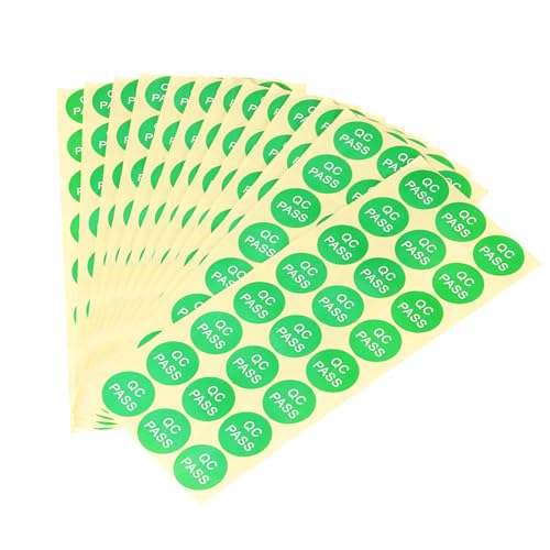 QUARKZMAN Etiquetas Adhesivas 30mm QC PASS Marcador Pegatinas Redondas Pegatinas A Prueba De Manipulación Para Artículos Industriales Verde Paquete De 1000