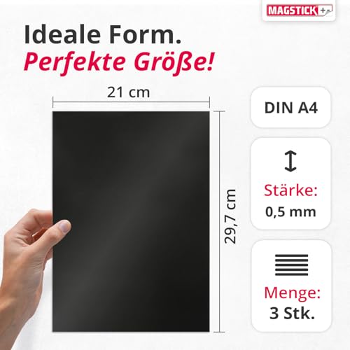 3er Set Magnet-Folie in DIN A4 I selbstklebend, rohbraun schwarz I zum Basteln I für Foto Bild Motiv Stanzen Kühlschrank-Magnet Lehrer-in I diy I mag_002