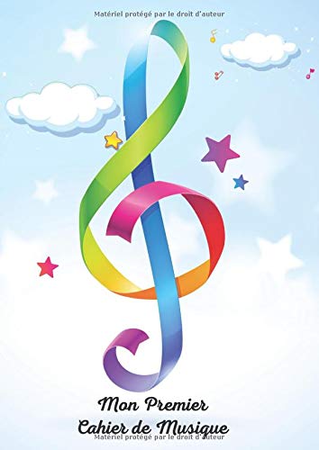 Mon Premier Cahier de Musique: pour Enfants et Débutants, Carnet de Partitions Vierges, 6 Grandes Portées par Page, Pour le Solfège ou la Composition Musicale, Grand Format A4, 48 Pages