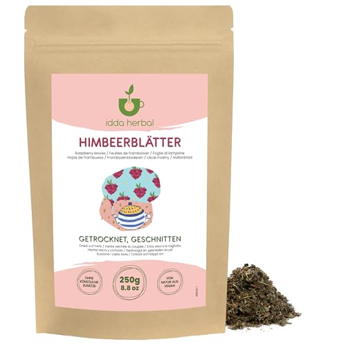 IDDA Herbal Feuilles de Framboisier Tisane 250g, Feuilles de Framboisier Séchées et Coupées