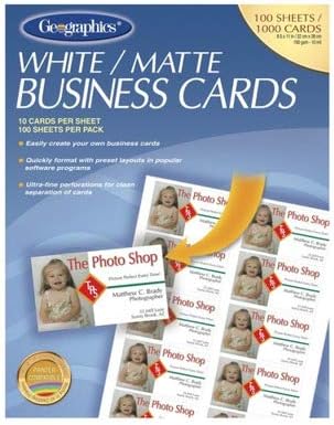 GEO46102 - Geographics Inkjet, Laser Print Business Card