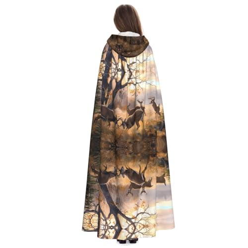 Capa con capucha de caza de ciervos cómoda y sin cremalleras para disfraces rápidos 4