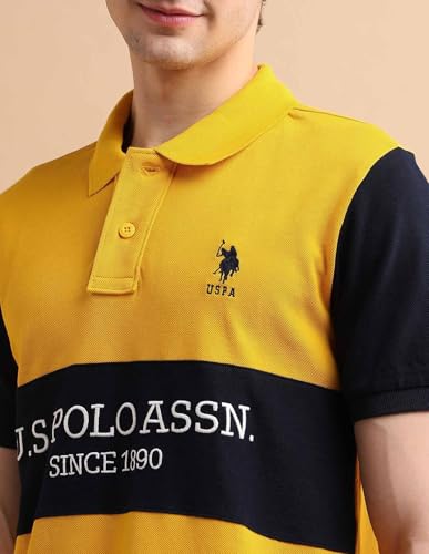 Image of U.S. POLO ASSN. Solid Slim Fit Polo T Shirts for Men - 100% Cotton, Half Sleeves Mens Tshirt