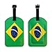Brazil Flag Luggage Tag with Privacy Protection,Travel Luggage Identifier,Fashionable Travel Accessory