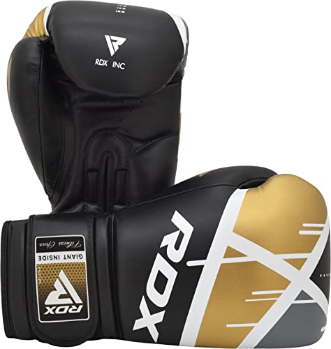 Image of RDX Boxing Gloves EGO, Sparring Muay Thai Kickboxing MMA Heavy Training Mitts, Maya Hide Leather, Ventilated, Long Support, Punching Bag Workout Pads, Men Women Adult 8 10 12 14 16 oz