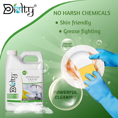 Image of Dish Cleaning Gel, Dish wash Utensil Cleaning liquid, Dish Washing Liquid 5 Liter (Green apple)
