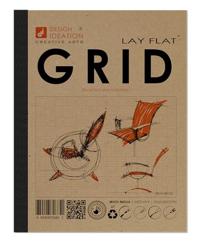 Bloc de papier SmartBind reliure plate renforcée orange à grille LF-50100-LS