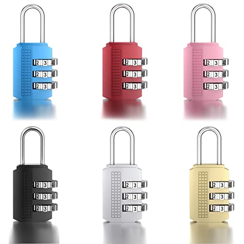 Taiyeestar 6 Stück Zahlenschloss, Vorhängeschloss Zahlenschloss, schloss mit zahlencode, Zahlenschloss Klein, Gepäck Zahlenschloss, kombinationsschloss für Reisetasche, Spind, Koffer, Fitnessstudio Cover