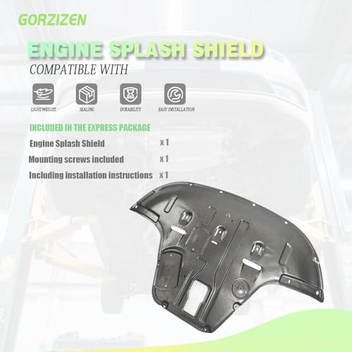 Image of Steel Engine Splash Shield Fit for KIA K5 2021 2022 2023 2024 2025 Front Skid Plate Heavy-Duty Lower Engine Cover Guard Fit for K5 Engine Shield w /Screw Hardware