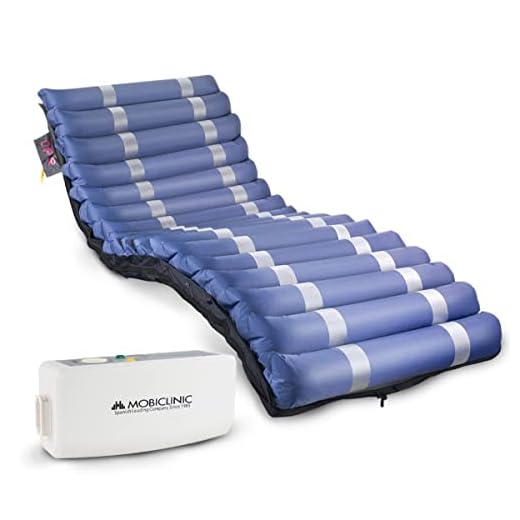 Mobiclinic, Mobi 3, Colchón antiescaras de aire alternante, con motor compresor, para escaras de Grado I, II y III, TPU Nylon, 200 x 80 x 12.8, 17 celdas, color Azul