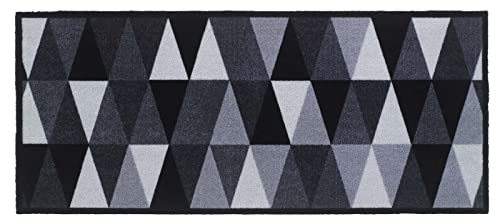 Tapis design MD Entrée argent géométrique antidérapant pour sol protégé