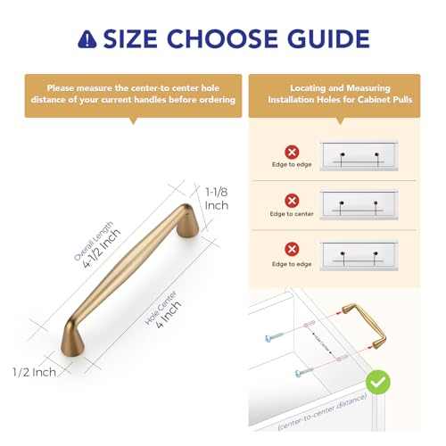 Image of Ravinte 10 Pack 4 Inch Champagne Bronze Kitchen Cabinet Handles Solid Zinc Alloy Cabinet Pulls Cupboard Hardware Drawer Handles