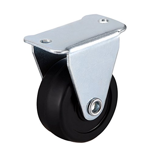 uxcell Caster Wheels 1.25 Inch Rubber with Top Plate 22LBS Capacity for Furniture Carts Workbench, Black, Pack of 8