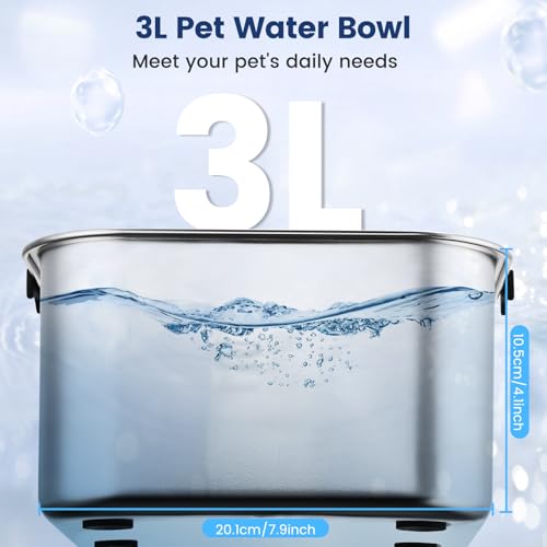 PETTOM Wassernapf Hund Ohne Sabbern 3L