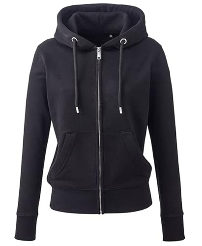 Anthem Women's Full Zip Hoodie Hooded Sweatshirt, Black, L