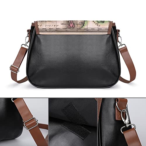 Printed Leather Crossbody Bags Women Shoulder Messenger Bags Designer Satchels Old World Map3