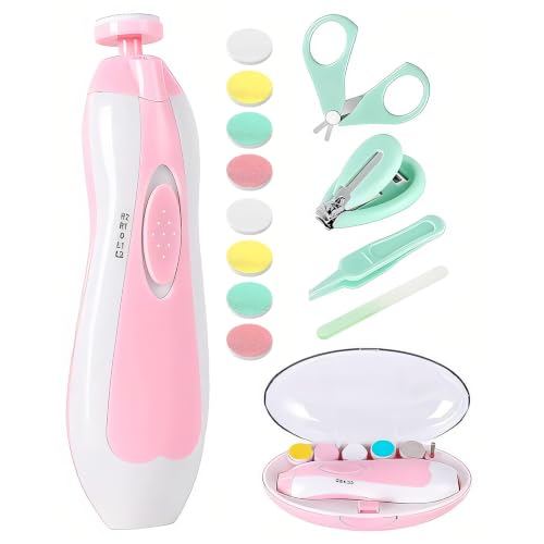Image of Qunlions life Baby Nail Trimmer Electric-12 in 1 Baby Nail Clippers Safe Baby Nail File Kit with a Nail Clipper, Scissor, Tweezers, and Nail Files