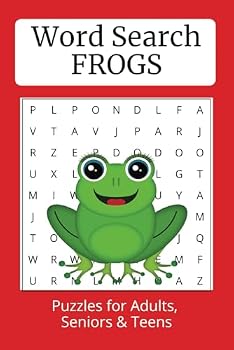 Frogs Word Search Puzzle Book: Word Searches with Easy to Read Print about Frogs, Toads, Amphibians, and More / 6x9 Inches, 110 Pages / 50+ Puzzles…Gift for Vacations, Holidays, and Free Times