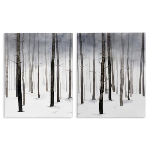 Winter Snow Tree Forest, 24 x 30 Inch Canvas Wall Art Set