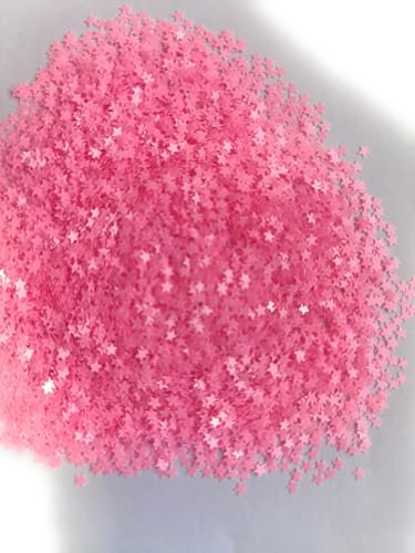 Glow in The Dark Tiny Stars Glitter,3mm Pink Star Shaped Luminous Sequins for Nail Art,Slime Supplies,Resin Craft,Home Decoration - 0.35oz