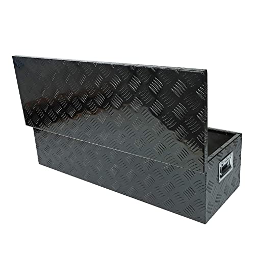 Tyfyb 39"X13"X10" Black Aluminum Heavy Duty Pick-Up Truck Bed 5 Bar Tread Tool Box Trailer Storage Tool Box With Lock & Keys #TOP5