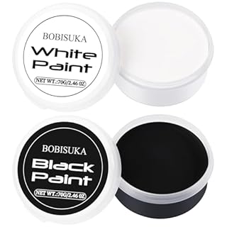 BOBISUKA Halloween Cosplay SFX Makeup Black + White Face Body Paint Special Effects Makeup Kit Dress Up Non Toxic Face Painting Kits for Adult Full Coverage Face paint Fx Make Up