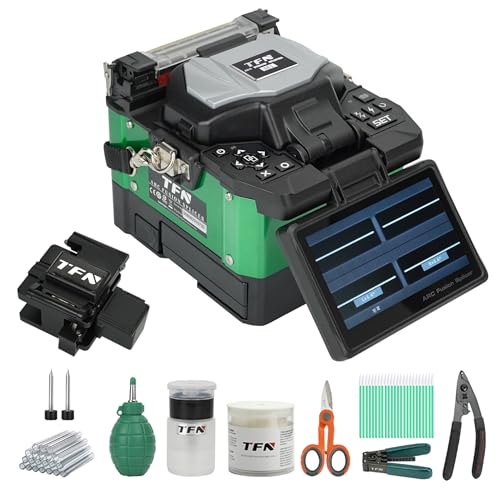 TFN Fiber Fusion Splicer Automatic Fiber Optic Welding Machine FTTH Precision Optical Fiber Splicer 6S Splicing Fastest 15S Heating 5200mAh Battery Multi Languages Empalmadora De Fibra óptica