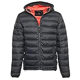 Indicode Herren Jacke Creekside Übergangsjacke Steppjacke Daunenjacken-Optik mit Kapuze (Navy, l)