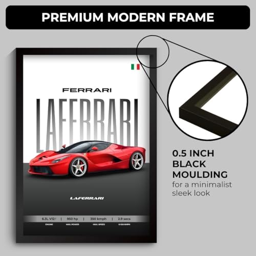 Image of LaFerrari Poster | Framed LaFerrari A4 Sized (31 x 23 cm) | Hypercar Poster | Supercar Posters for Wall, Gift for Boys, Car Frames | Car Posters for Wall, Bedroom, Hostel, Study Room (F 158)