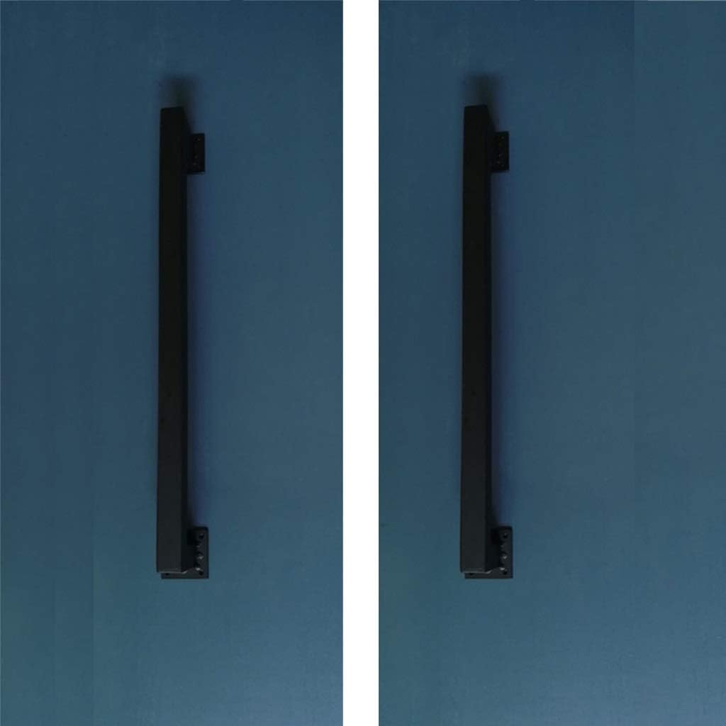 1Pieces Sliding Door Handle Heavy Duty Stainless Steel Pull Push Door Handles for Gate Handle Toilet Door Pull Plate Wooden Cabinet Cupboard Handle Replacement Hardware, Black