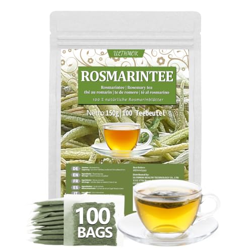 Bolsitas de Té Premium de Romero, 100 Bolsitas de Té. Elaborado con Hojas de Romero 100 % Puras y Naturales, sin aditivos y sin cafeína.