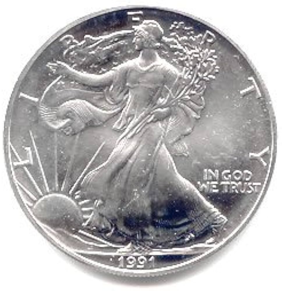 1991 - 1 oz American Silver Eagle .999 Fine Silver Dollar