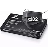 CRAZYCHIC - x102 Mascarilla Quirúrgica Tipo IIR Negro - Certificada CE EN14683 - Mascarilla Médica Desechable 3 Capas Alta Filtración BFE99% - Hipoalergénico - Paquete 102 unidades
