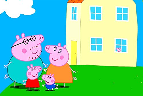 wallpics™ Peppa Pig Cartoon Waterproof Vinyl Sticker Poster || (12X18 inches) can2502-1