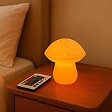 Delta Loom Mushroom Lamp - Small Bedside Night Light with Remote - 13 Color Options, Dimmable & USB Powered - Cozy Ambient Lighting for Bedroom, Kids Room, Dorm - Aesthetic Small Table Lamp Gift