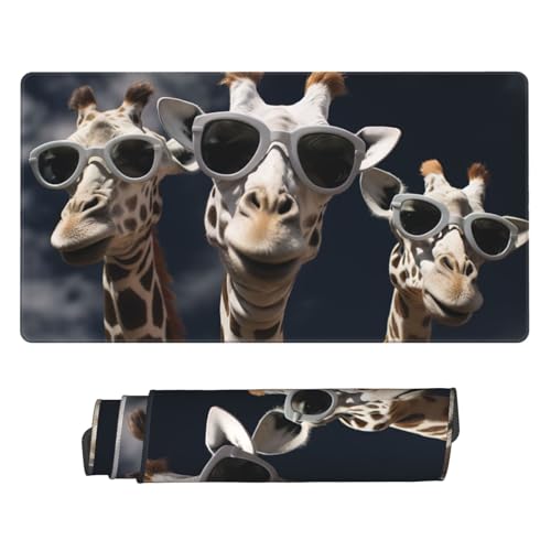 Sous-main étendu girafes pour organiser un bureau d'ordinateur portable