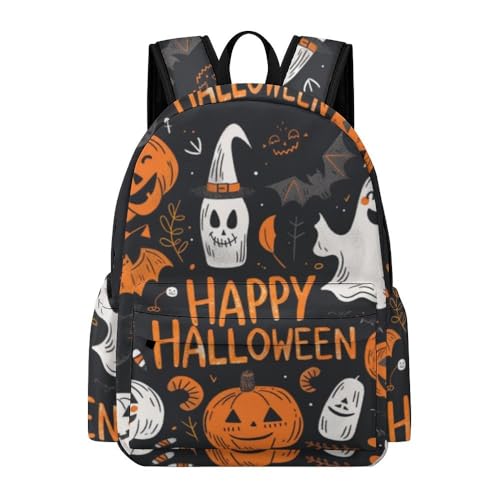 Sac à dos citrouille d'Halloween pour enfants et femmes - Bagage de voyage noir style 9