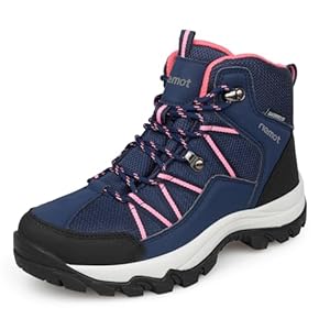 riemot Womens Walking Boots Waterproof Lightweight Breathable Hiking Shoes Ladies Non Slip Ankle Support Cushioned Trekking Footwear for Outdoor Fell Camping Hill Walking
