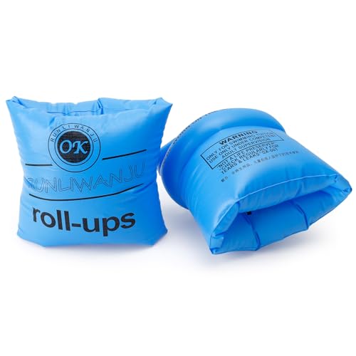 2 Pack Blue Arm Floatles for Adults Kids Pool Swim Floats Ring Inflatable Water Floatles PVC Arm Floats for Boys Girls Toddlers Water Play Toy Games Set Summer Beach Pool Party Favors Decorations