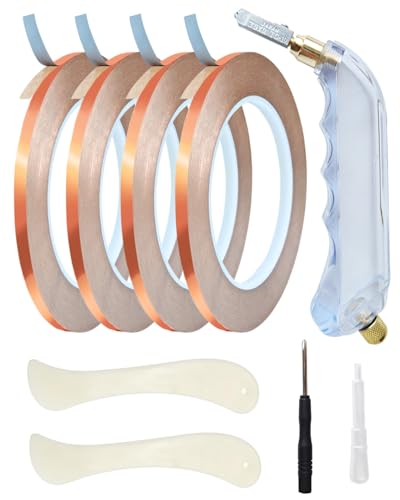 Stained Glass Cutter & Copper Foil Tape, 4 Rolls
